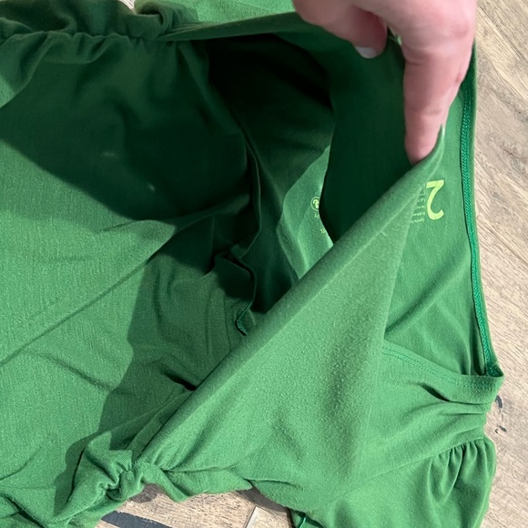 Maternity knit stretch dress with nursing overlay peek-a-boo top - Picture 7 of 8